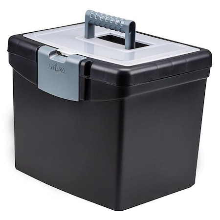 Coolcrafts Portable File Box with Large Organizer; Black CO532969